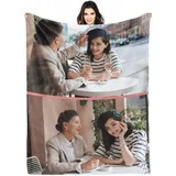LZXSXZ Personalisierte Decke mit Foto, Personalisierte Geschenke für Mama, Weiche Personalisierte Fotodecke mit Eigenem Foto & Text, Personalisierte Fotogeschenke Geburtstagsgeschenke für Mama
