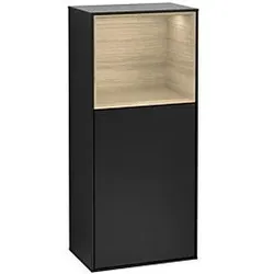Villeroy und Boch Finion Seitenschrank F520PCPD 41,8cm, links, Ladestation, Regal Oak Venerr, Black matt lacquer