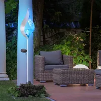 GLOBO LED Solar Steckleuchte, silber-blau, H 90 cm