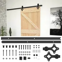 vidaXL Schiebetür Natur und Schwarz 90 x 210 cm 3444859