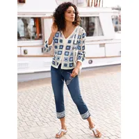 Inspirationen Strickjacke in Beige-Blau 44/46