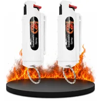 2 x Wilhelm Pfefferspray 16 ml Schlüsselanhänger weiß Tierabwehr Selbstverteidigung CS Gas KO Spray hochdosiert (ca. 2 Mio. Scoville) effektives Verteidigungsspray