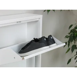 VCM ebuy24 Pisa Schuhschrank mit 8 Klappen in Metall Weiẞ