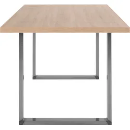 Forte TABLES Tisch nicht ausziehbar, Holzwerkstoff, Sonoma Eiche, 160 cm