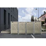 Hide Mülltonnenbox 4-fach 240 l Natur Grau