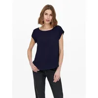 Only Damen Einfarbige Kurzarm Bluse | Basic Rundhals Ausschnitt