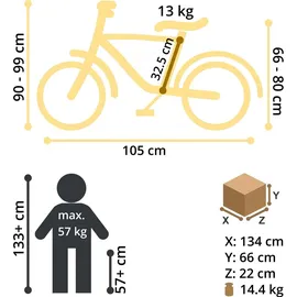 Bikestar Classic 24" lila/weiß Rücktrittbremse