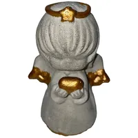 ZGM Betonfigur Gold-Engel - handgefertigte Dekoration für Garten und