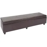 berlinlodge Sitzbank mit Aufbewahrung Lars XXL HxBxT 45x180x45cm Weiß Leder + Kunstleder