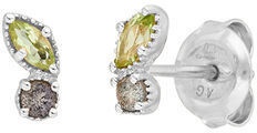 LEAF - OHRSSTECKER TWO GEMS - peridot - silber