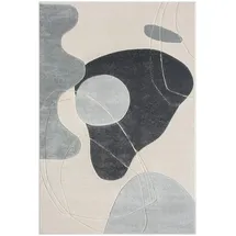 Carpet City Teppich Kurzflor grau, B:120cm H:11mm L:170cm, Obermaterial: 100, Polypropylen, Teppiche, Teppich, Läufer, Flachflor, Hochtief-Muster/ 3D-Effekt, Geo-Muster, Wohnzimmer