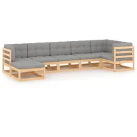 vidaXL Garten-Lounge-Set 7-tlg. grau