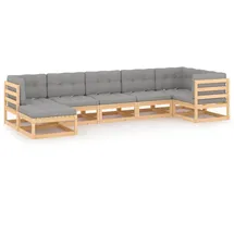 vidaXL Garten-Lounge-Set 7-tlg. grau