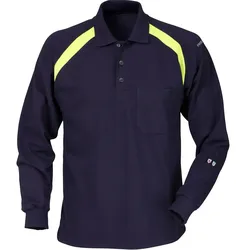 Flammschutz Langarm Polo-Shirt "784 PFLA" Flamestat marine/gelb - XXL - Blau