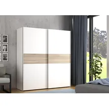 Forte Longline 170 x 190,5 x 61 cm weiß/weiß/sonoma eiche