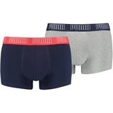Puma Herren Boxer Shorts, 2er Pack - Basic Trunk Boxershorts blue grey melange M