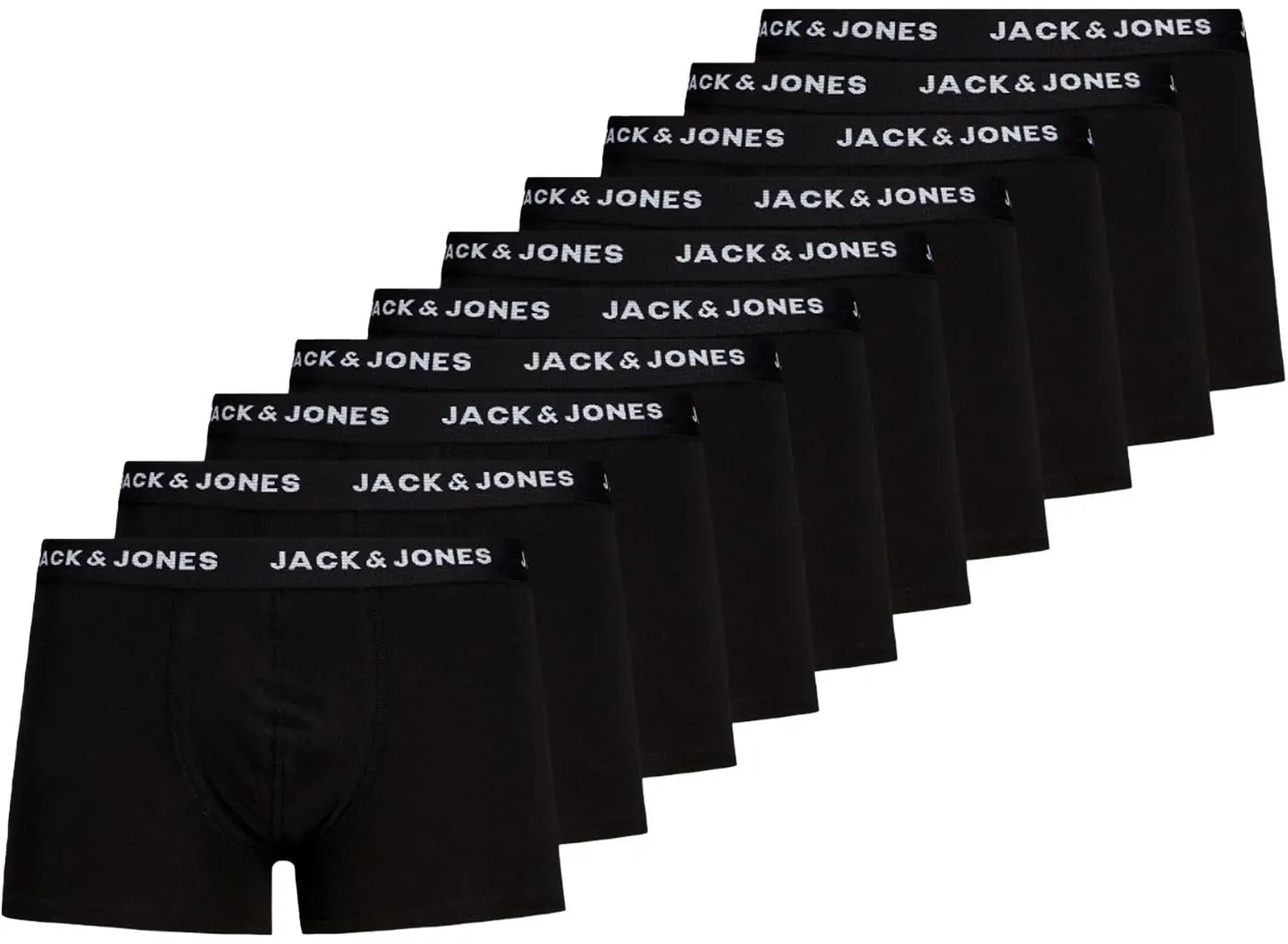 Jack & Jones Herren Jacsolid Trunks 10 Packs Boxershorts, Schwarz, M EU