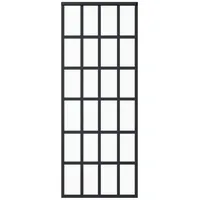 vidaXL Schiebetür ESG-Glas und Aluminium 76x205 cm Schwarz