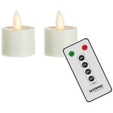 sompex 2er Set Flame LED Teelichter mit Fernbedienung