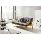 SalesFever Schlafsofa Webstoff 3-Sitzer Dunkelgrau