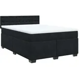 vidaXL Boxspringbett mit Matratze Schwarz 160x200 cm Samt