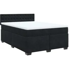 vidaXL Boxspringbett mit Matratze Schwarz 160x200 cm Samt