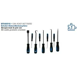 Brilliant Tools Schaber-Haken-Werkzeug-Satz, 9-tlg. Haken-Werkzeug-Satz,Schabersatz  BT542010