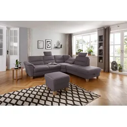 Kopfstütze HOME AFFAIRE "Soleo", grau (dunkelgrau), B:52cm H:22cm T:11cm, Luxus-Microfaser ALTARA NUBUCK (100% Polyester), Struktur (100% Polyester), Luxus-Microfaser Lederoptik (100% Polyester), Polsterauflagen, passend zum Ecksofa "Soleo"