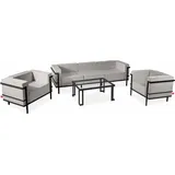 konsimo® TRIGLO Garten-Lounge-Set 4-tlg. dunkelgrau/hellgrau