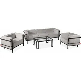 konsimo® TRIGLO Garten-Lounge-Set 4-tlg. dunkelgrau/hellgrau