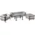 konsimo® TRIGLO Garten-Lounge-Set 4-tlg. dunkelgrau/hellgrau