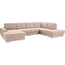 sit&more Wohnlandschaft SIT & MORE "Santorini U-Form", beige, B:340cm H:82cm T:224cm, Luxus-Microfaser ALTARA NUBUCK (100% Polyester) / Struktur (100% Polyester);Flachgewebe (100% Polyester) / Struktur (100% Polyester), Sofas, Wohnlandschaft, mit Federkern und