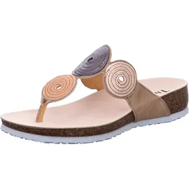 THINK! Damen JULIA chromfrei gegerbte nachhaltige Pantolette, LINEN/KOMBI 4010