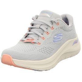 SKECHERS Arch Fit 2.0 Big League Sports Shoes, Hellgraues Netzgewebe, Periwinkle-Korallenbesatz, 40