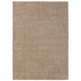 benuta Basic Hochflor Shaggyteppich Soho Beige 60x120 cm - Bettvorleger für Schlafzimmer