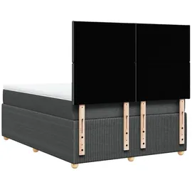 vidaXL Boxspringbett mit Matratze Dunkelgrau 140x200 cm Stoff
