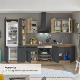 kochstation Küchenzeile Florida 300 cm schwarz
