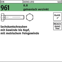 Industrial Quality Supplies DIN 961 Sechskantschraube Feingewinde VG M10x25
