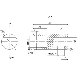 steelbase Deckenhalter für Stabilisationsstange SBA, 50 x 22 mm, Messing verchromt poliert