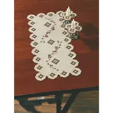 Permin Hardanger Tischläufer Stickpackung Hardanger Beige Zählmuster