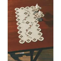 Permin Hardanger Tischläufer Stickpackung Hardanger Beige Zählmuster