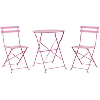 Beliani Balkonset, Pink, Metall, Balkonmöbel, Balkonmöbel-Sets