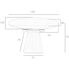 ac angel cerda Angel Cerdá Ausziehbarer Esstisch runde Walnuss 1081 - Braun