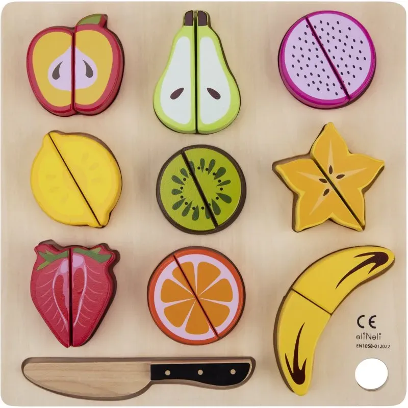eliNeli Cutting Fruits Schneideobst aus Holz 18m+ 9 St.