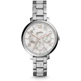 FOSSIL Uhr ES3939 Jacqueline Damenuhr Edelstahl Silber Weiß Armbanduhr Datum Tag