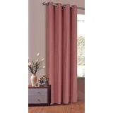 Gardinenbox Vorhang Blickdicht Schal, Matte unifarbene Gardine mit Ösen. Material aus Microsatin Micofaser-Gewebe. HxB 175x140 cm, Altrosa, 20405