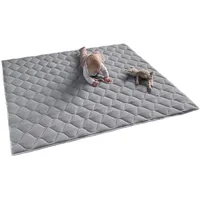 SanoSoft Krabbeldecke, Hellgrau, Füllung: Vlies, Rechteckig, 130x150 cm, Oeko-Tex®