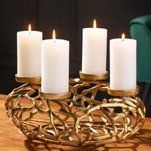 Riess-Ambiente Kerzenhalter Abstract 38cm gold Kranz aus Ästen für 4 Kerzen Ø 38 cm,