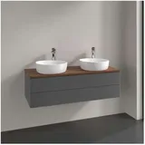Villeroy & Boch Waschtischunterschrank 2 Auszüge 120 x 36 x 50 cm Anthrazit Matt Lacquer / Warm Walnut