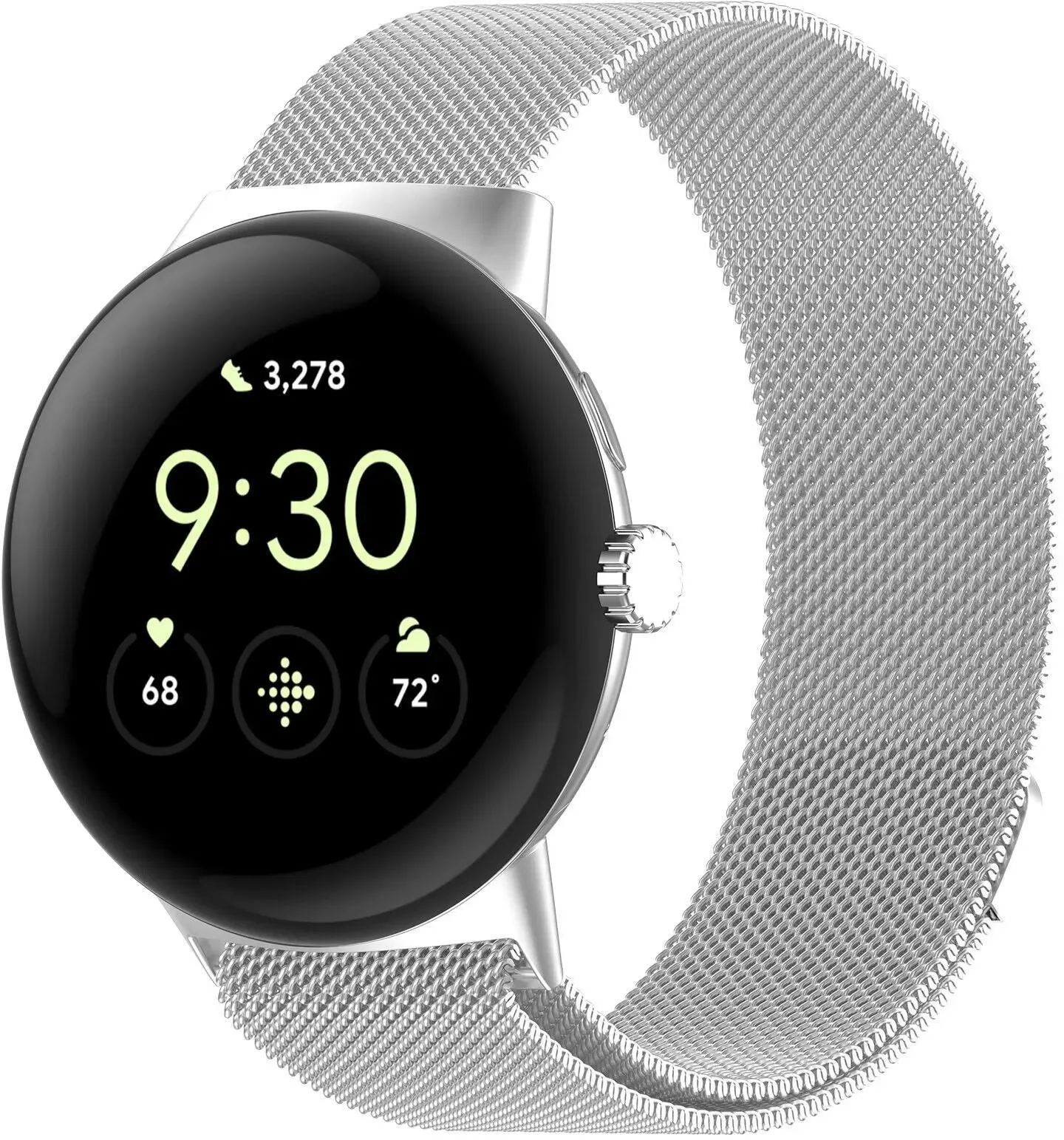 Strap-it Google Pixel Watch 3 Armband Milanese für Google Pixel Watch 3  - 41mm - Silber - Magnetischer Verschluss